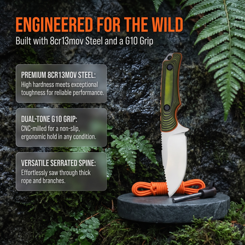 Edc Carry Knife - 15017 Coltello a lama fissa per